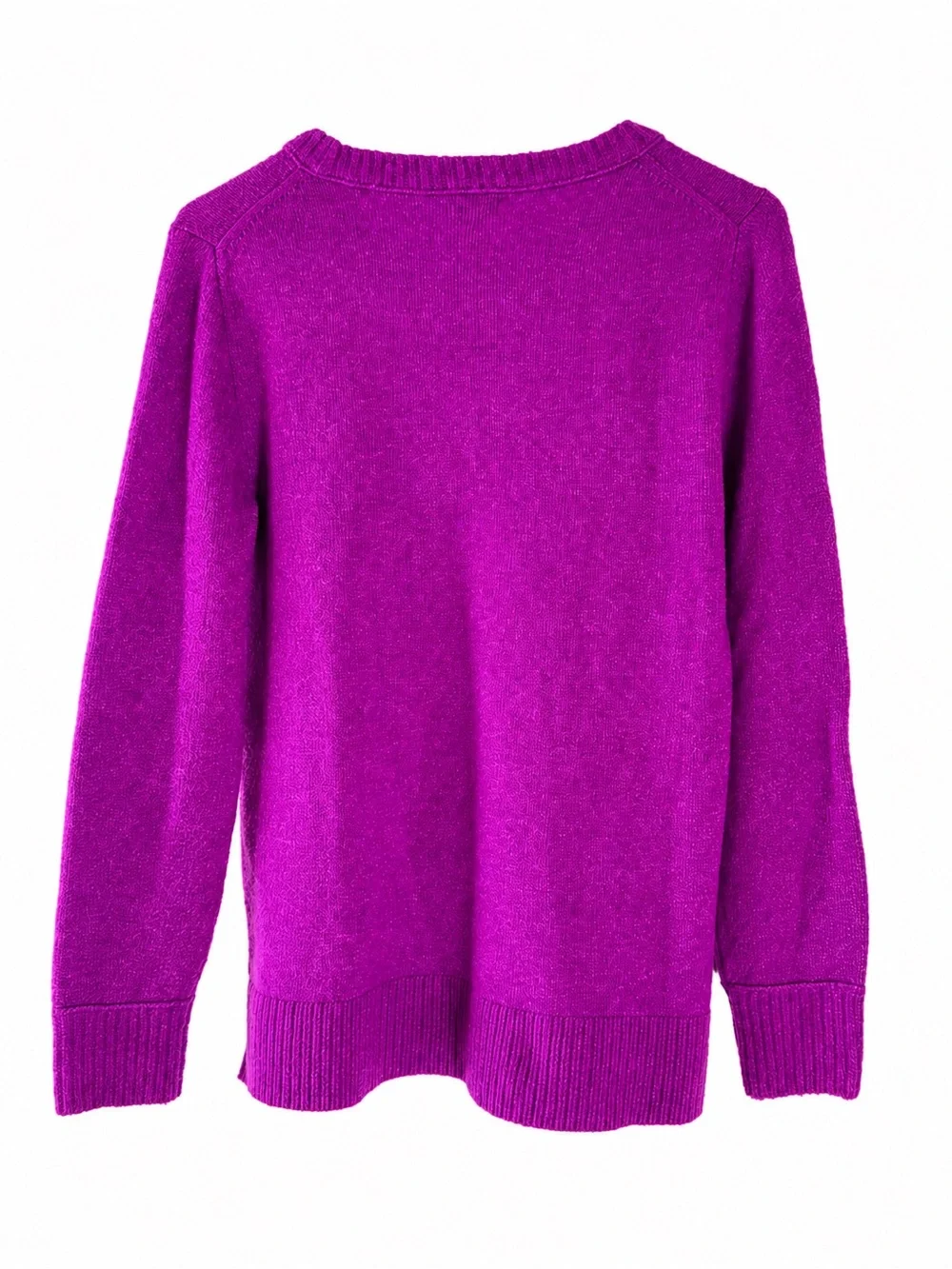 J.Crew Wool Blend Fuchsia Brushed Knit Crewneck Sweater XS Soft Cozy
